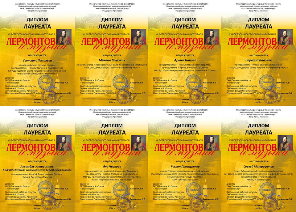 В «Пензаконцерте» подвели итоги VII Всероссийского онлайн-фестиваля «Лермонтов и музыка» В «Пензаконцерте» подвели итоги VII Всероссийского онлайн-фестиваля «Лермонтов и музыка»